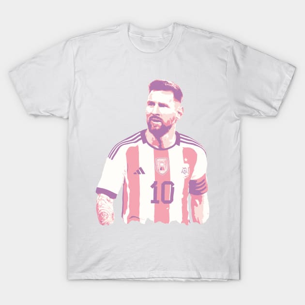 Messi Tribute - Lionel Soccer Player Goat Messi - Ronaldo Soccer Mbappe Messi Argentina Maradona Michael Jordan Inter Miami Ronaldinho Argentina Cristiano Ronaldo - 10 - Barcelona vs real Madrid - World Cup - Mundial de Futbol T-Shirt by TributeDesigns